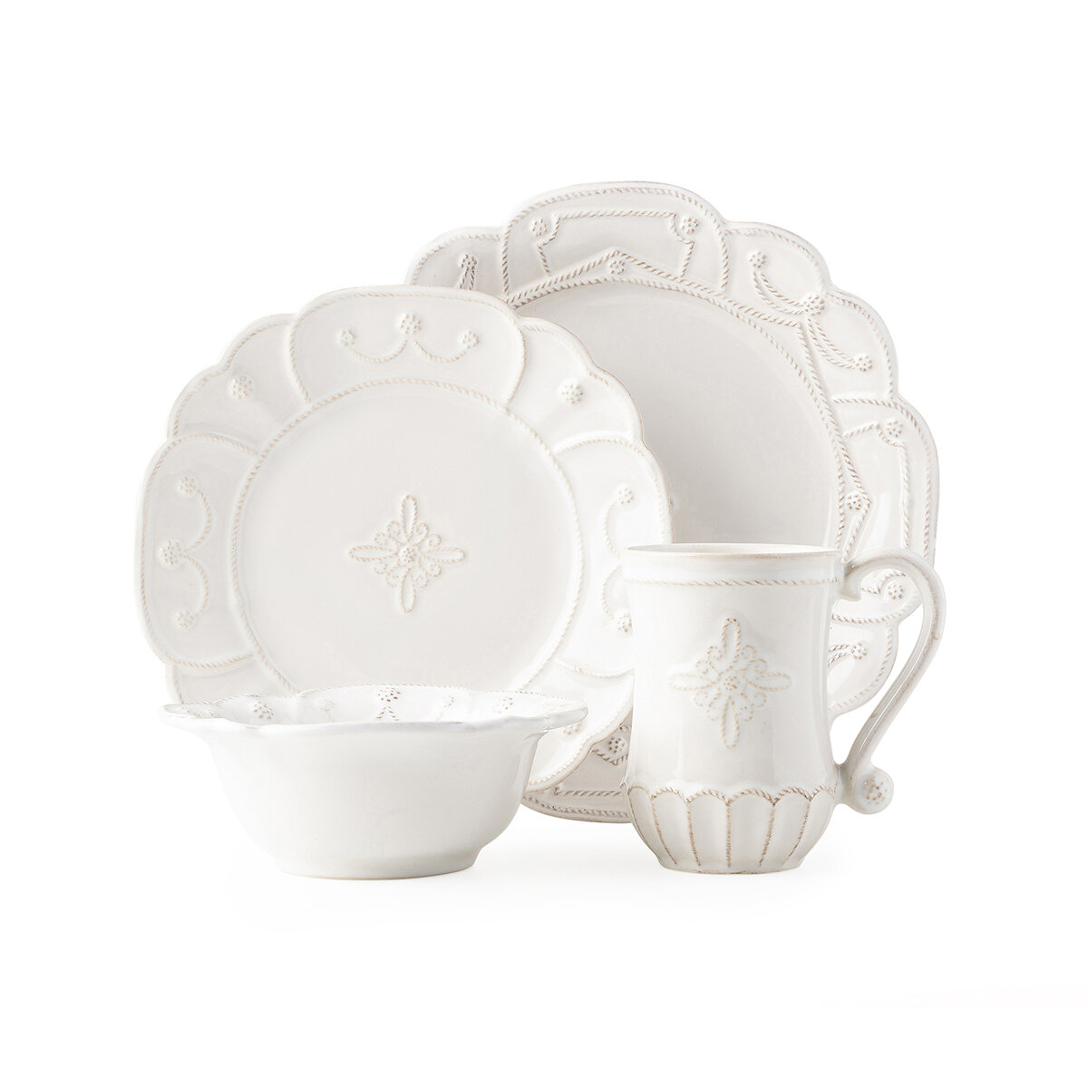 Juliska Jardins Du Monde 4 Piece Place Setting Whitewash Wayfair